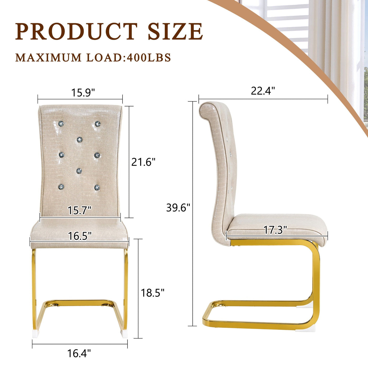 Elegant Design Alligator Skin Upholstered Dining Chairs by Unique Piece Furniture