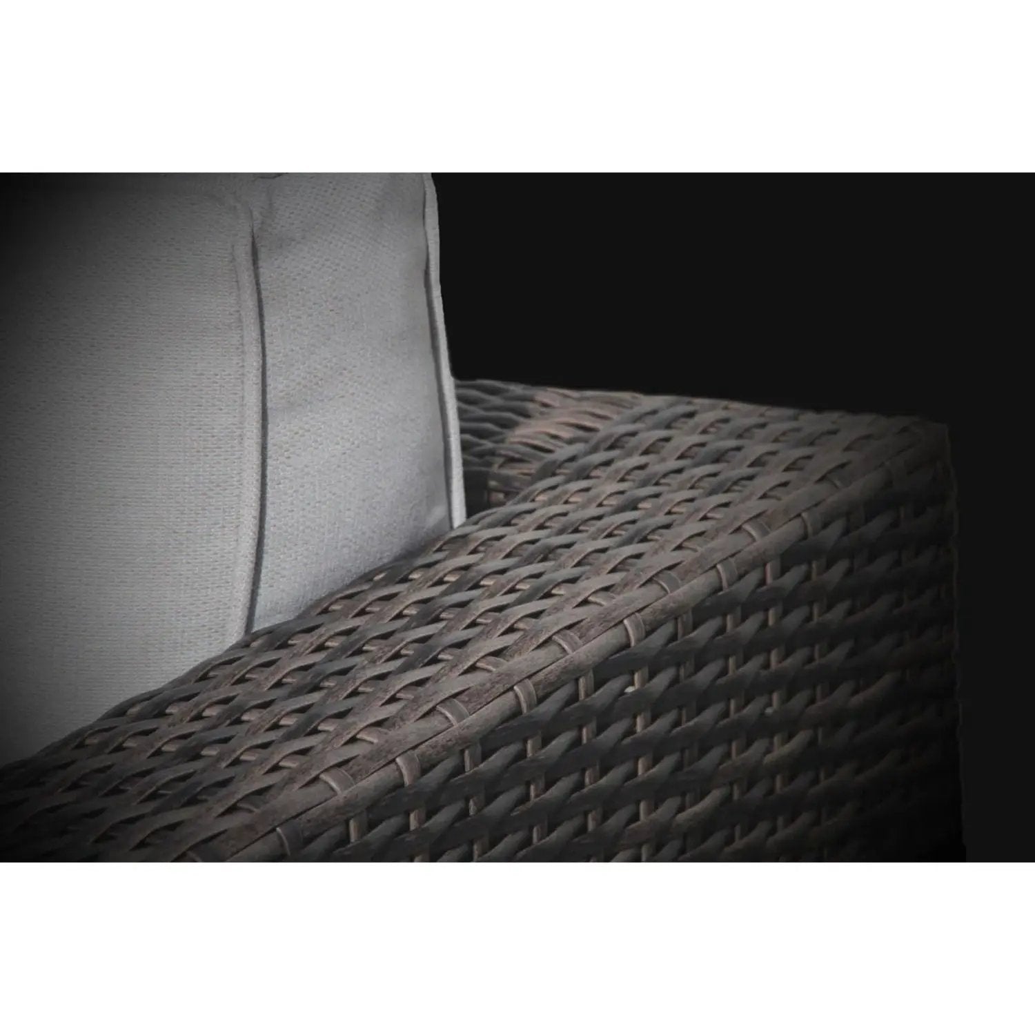Rattan Wicker Patio Set With Cushions And Concrete Fire Pit by Unique Piece Furniture