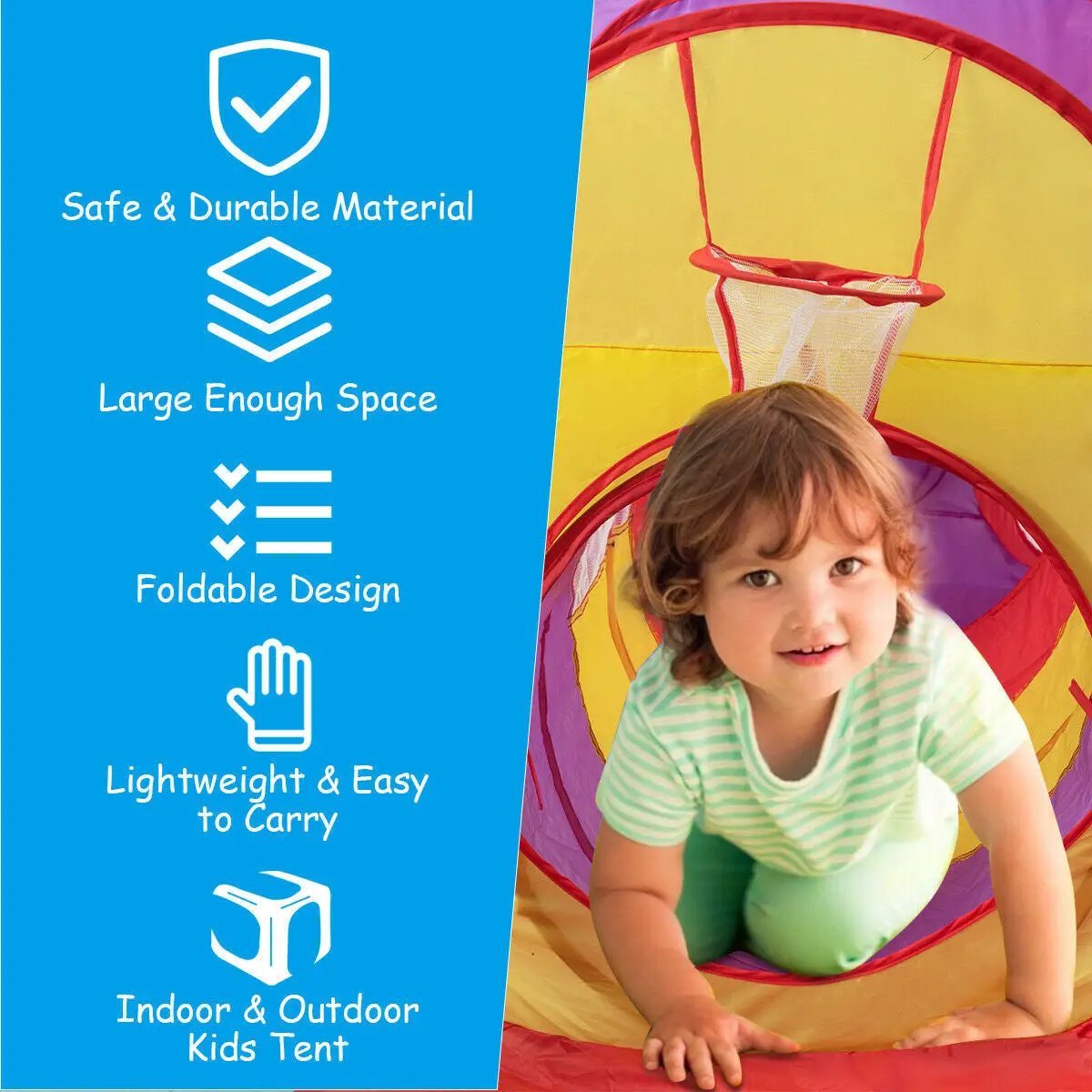 7 Pieces Kids Ball Pit Pop Up Play Tents by DirectDeals