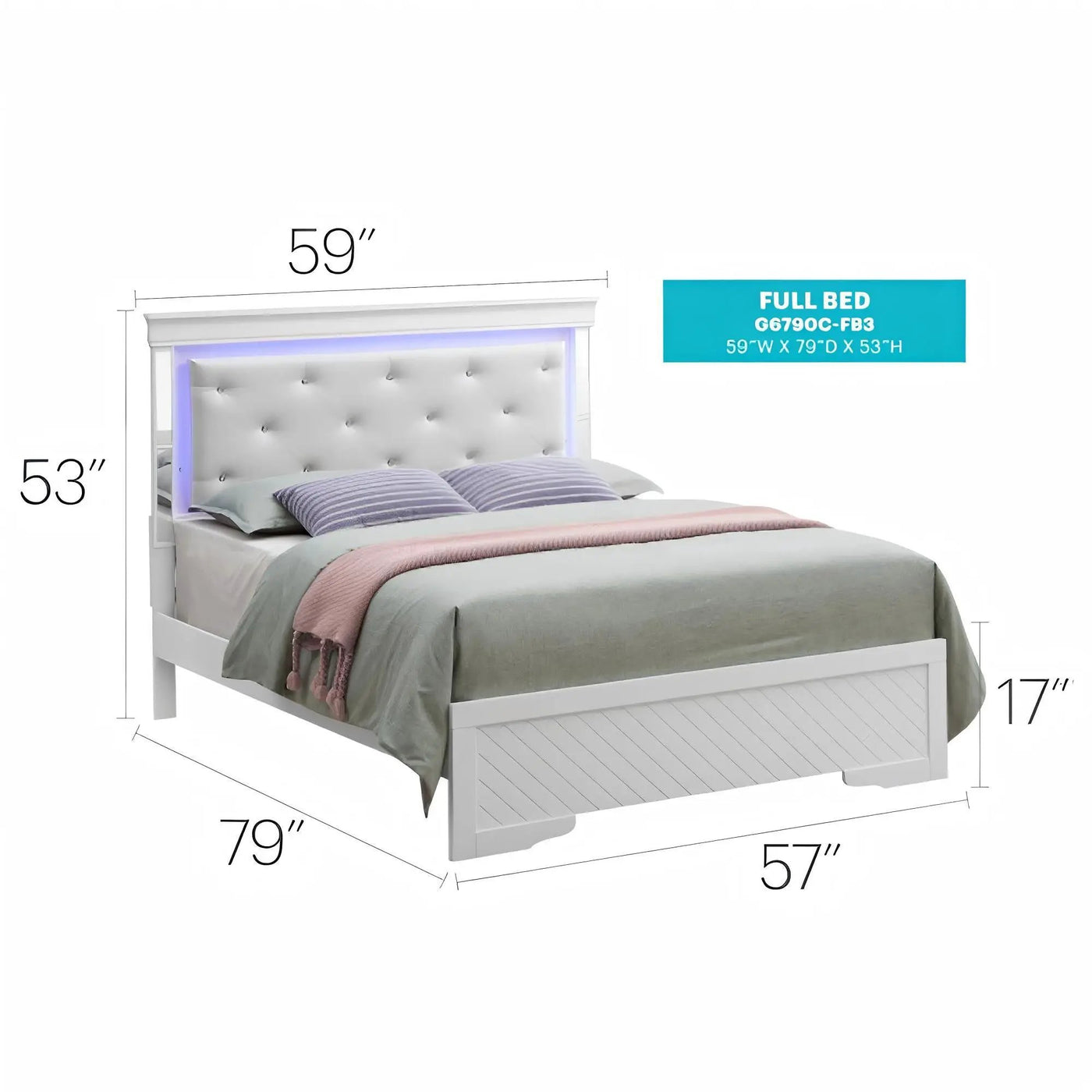 Bed With LED Light Accents Headboard by HouseOfZazla