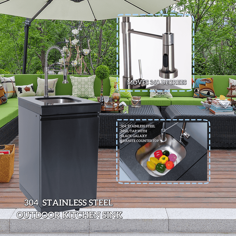 104" 4-Burner 72000 BTU Black Outdoor Kitchen Island Grill with Storage Cabinets & Drawers by Chery Industrial