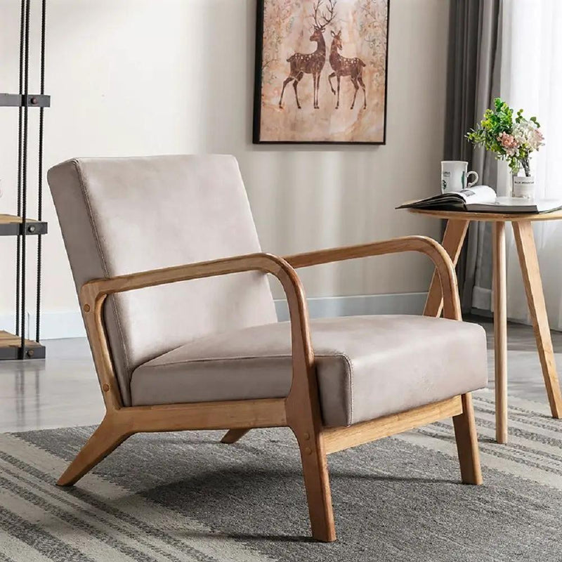 Classic Mid-Century Modern Accent Chairs, Open Framed Armchair With Cushioning by HouseOfZazla