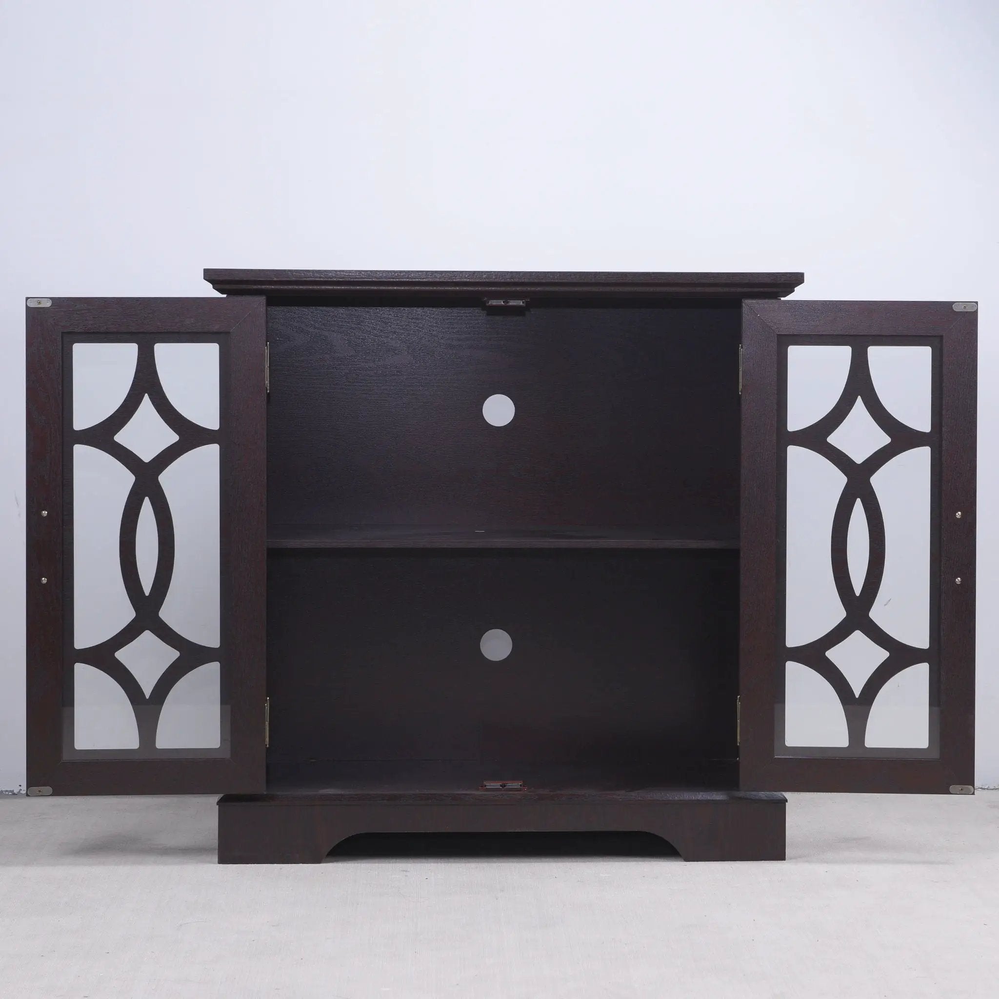 Modern Sideboard With Tempered Glass Doors - Ox Blood Red by HouseOfZazla