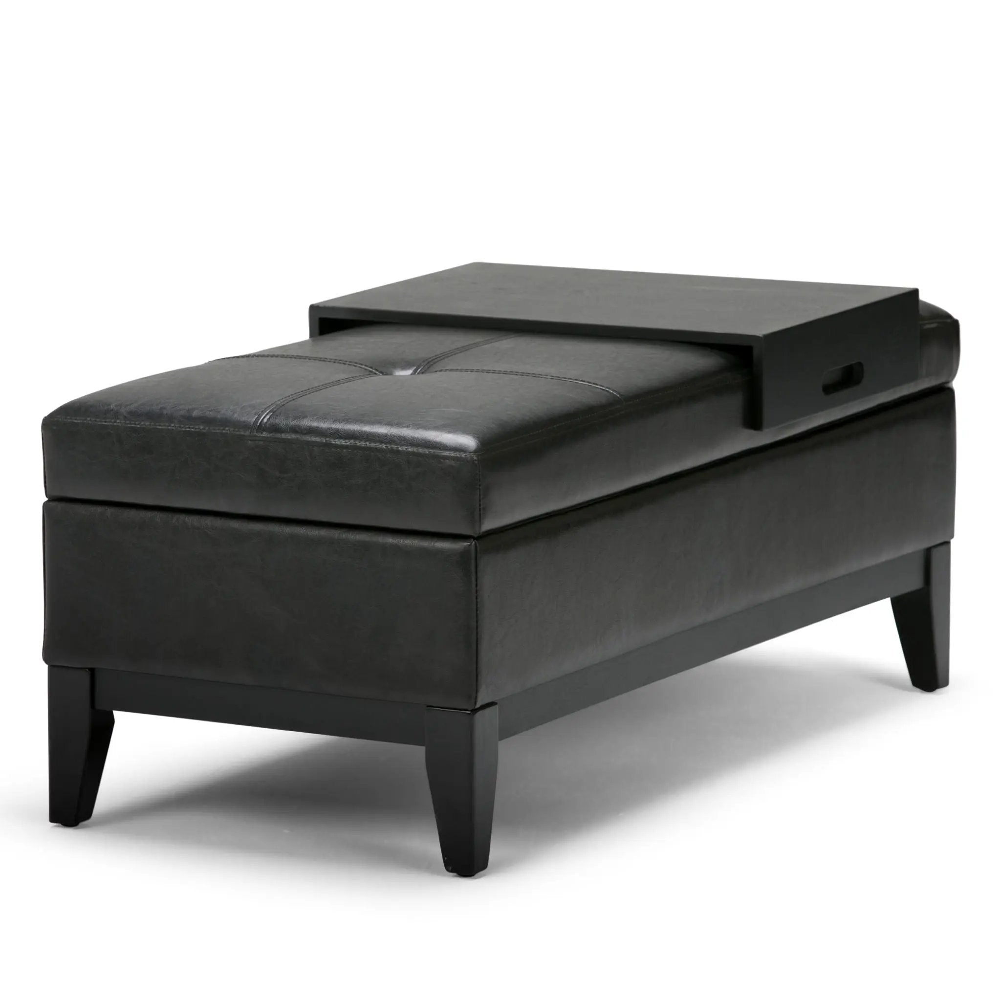 Oregon - Contemporary Storage Ottoman Bench With Tray by HouseOfZazla