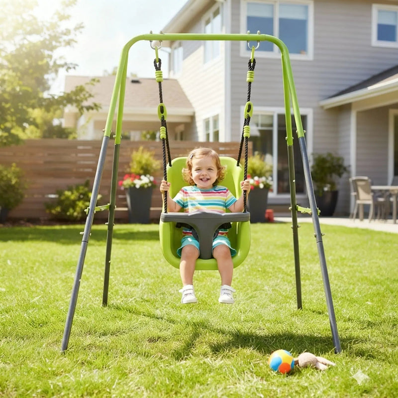 Xns001 Baby Swing With Safety Seat Indoor / Outdoor - Black / Green by HouseOfZazla