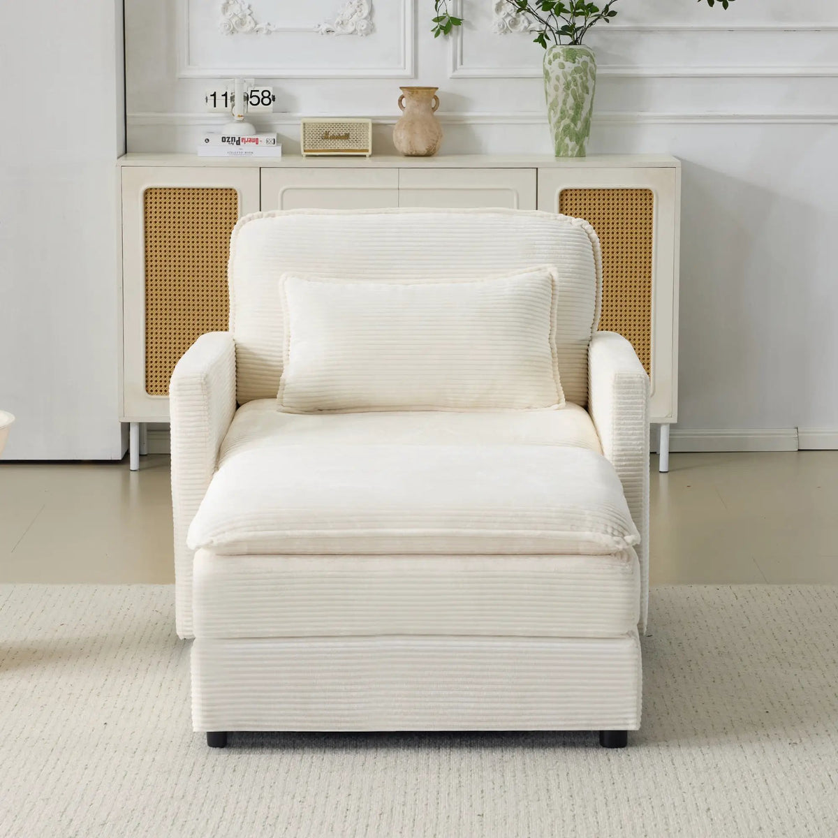 54" Plush Cloud Sofa: Modular Single + Ottoman Sofa with 22" by HouseOfZazla