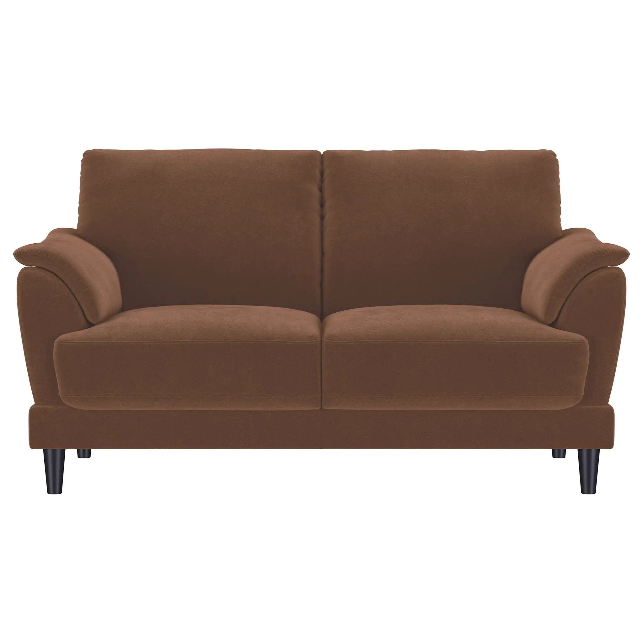 Selma 2-piece Velvet Upholstered Crescent Arm Sofa Set Rust by Unique Piece Furniture