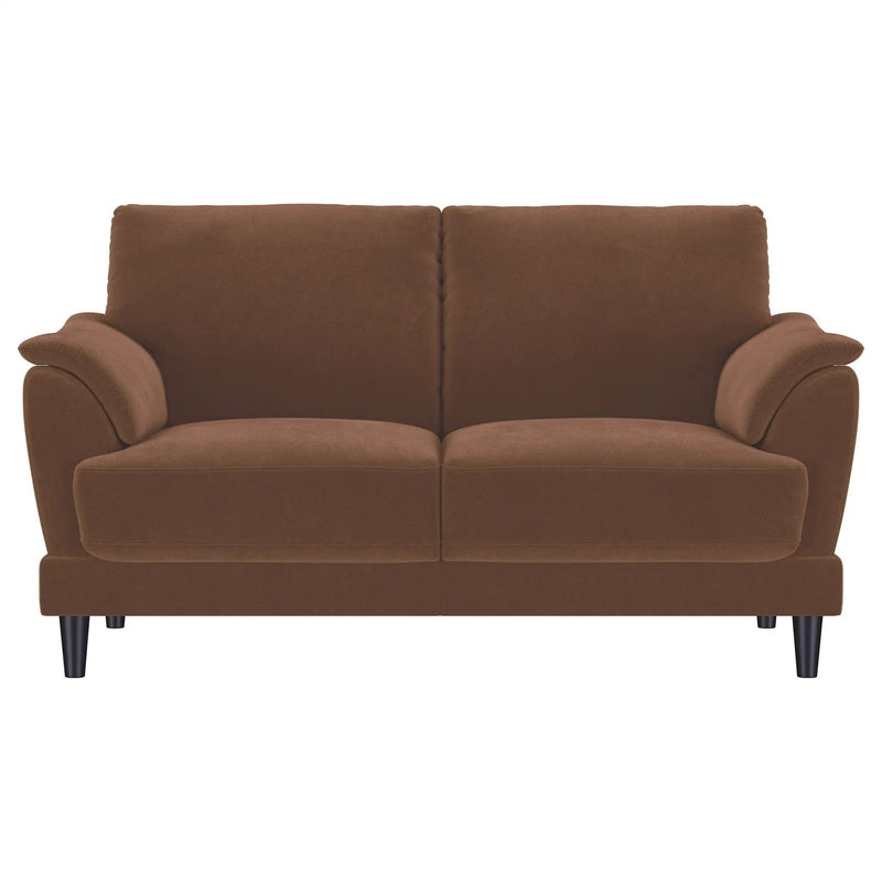 Selma 2-piece Velvet Upholstered Crescent Arm Sofa Set Rust by Unique Piece Furniture