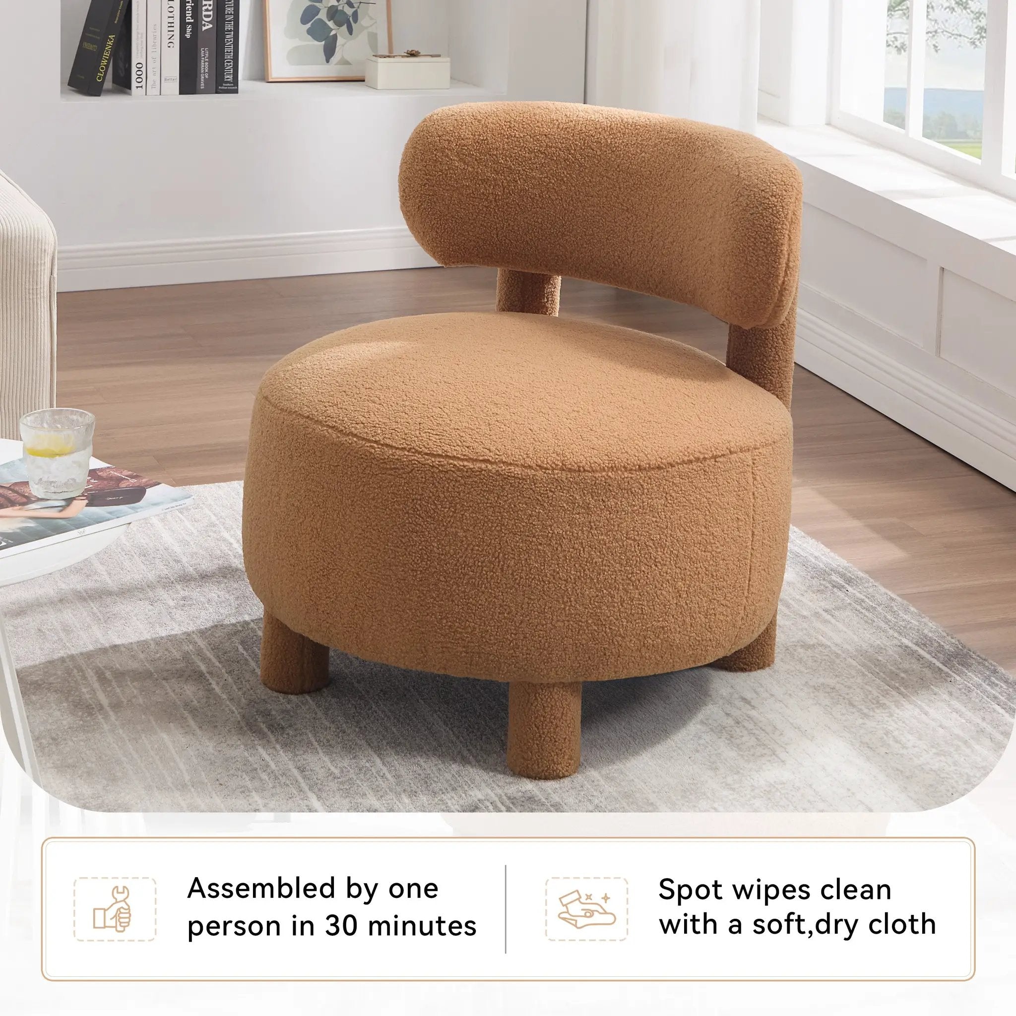 Teddy Fabric Armless Accent Chair by HouseOfZazla