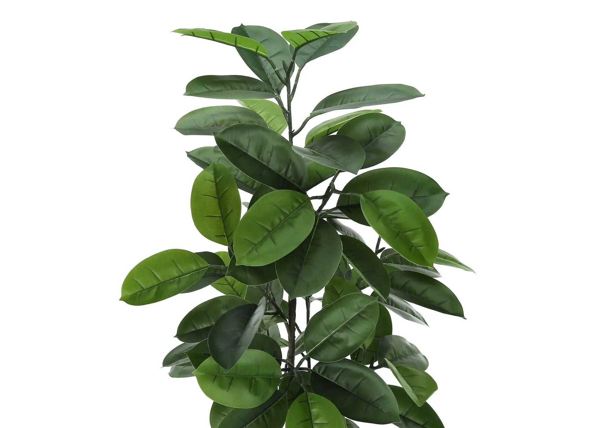 52" Tall, Artificial Plant, Rubber Tree, Indoor, Faux, Fake, Floor, Greenery, Potted, Real Touch, Decorative - Green / Black by Unique Piece Furniture