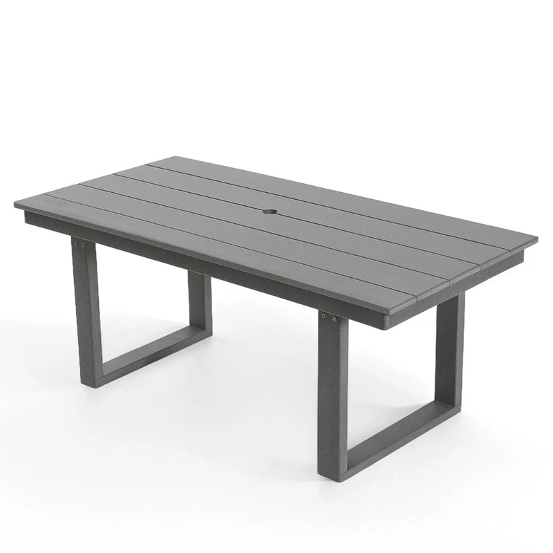 5 Piece Outdoor Dining Set, Table With Umbrella Hole And 4 Armrest Chairs by Unique Piece Furniture