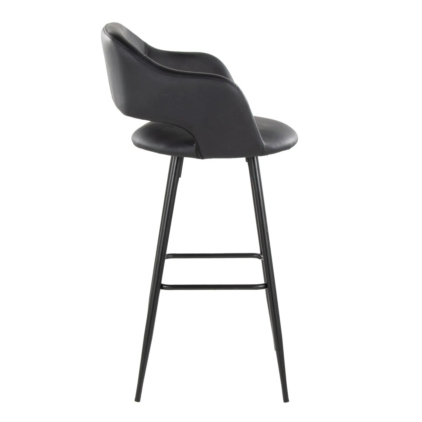 Margarite - Contemporary Fixed Height BarStool With Square Footrest (Set of 2) by HouseOfZazla