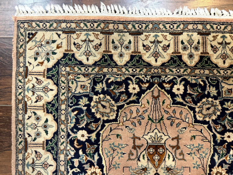 Small Tree of Life Prayer Rug, Pak Persian Rug 2.7 x 4, , Birds, Lantern, Handmade Vintage Fine 260 KPSI by Jewel Rugs
