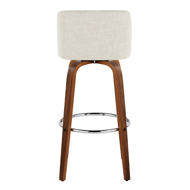 Toriano - Contemporary, Fixed Height Barstool Swivel & Round Footrest (Set of 2) by Unique Piece Furniture