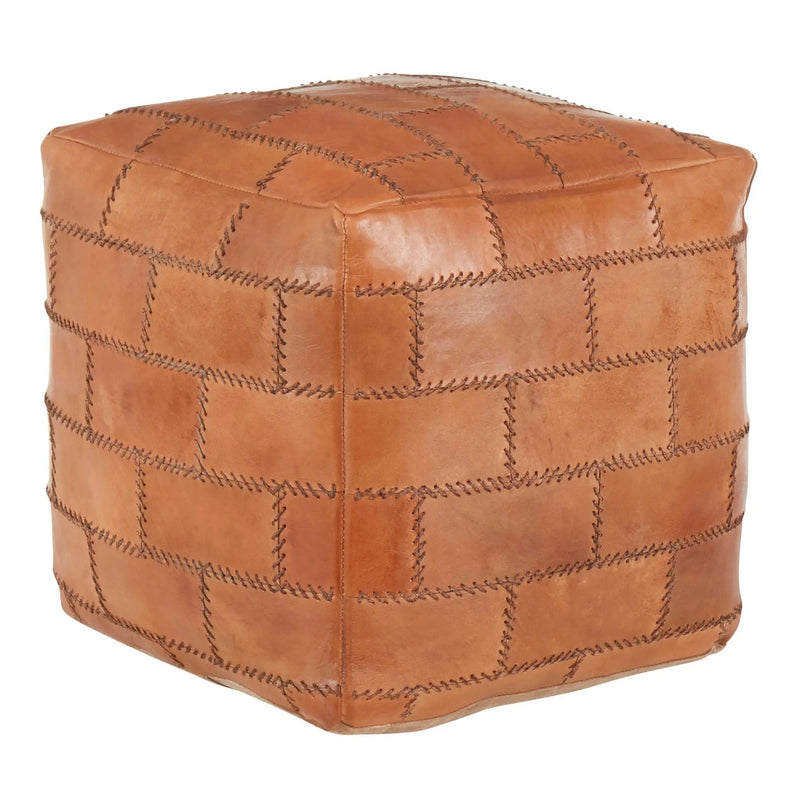 Cobbler - Industrial Pouf - Brown by Unique Piece Furniture
