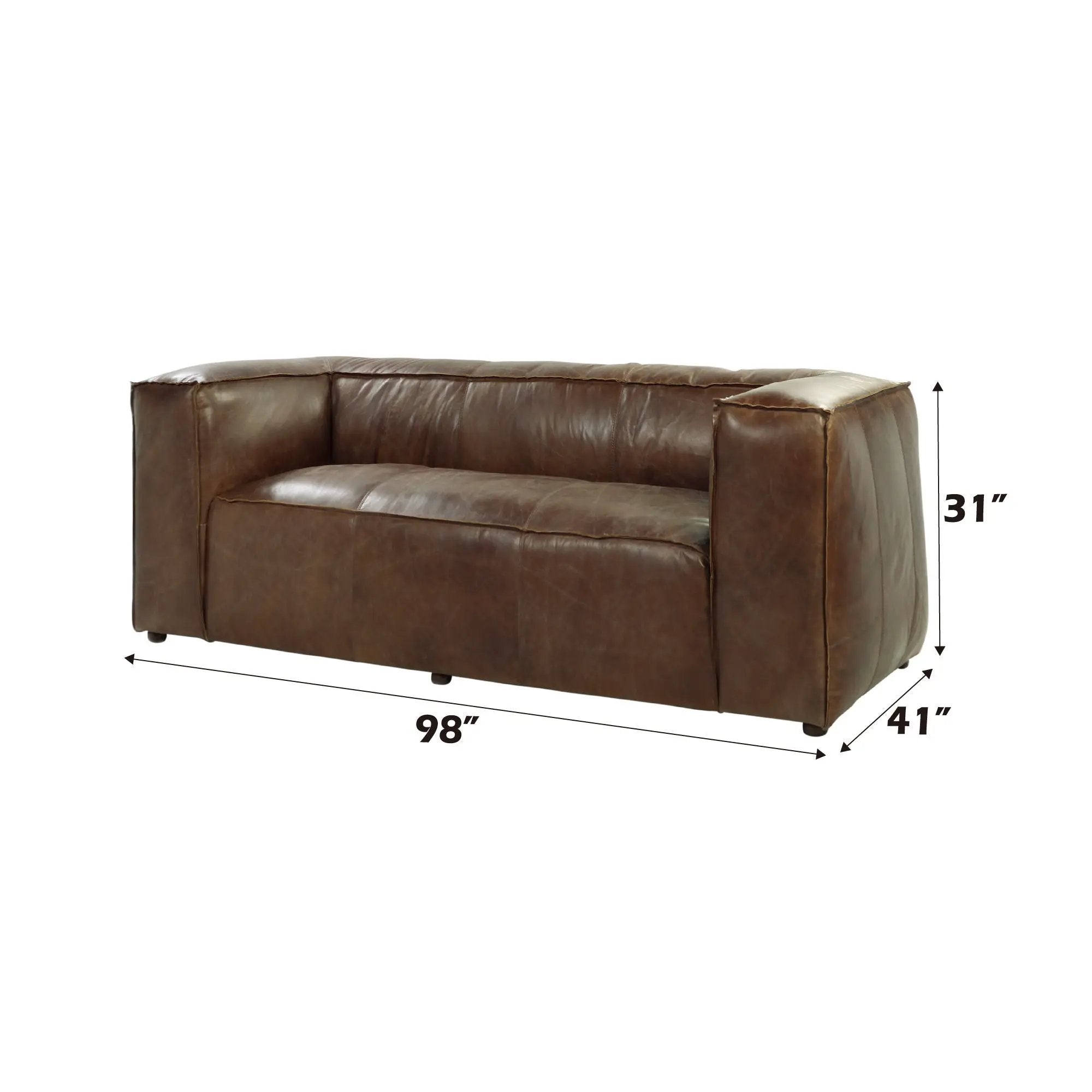 Brancaster - Grain Leather Sofa - Brown by Unique Piece Furniture