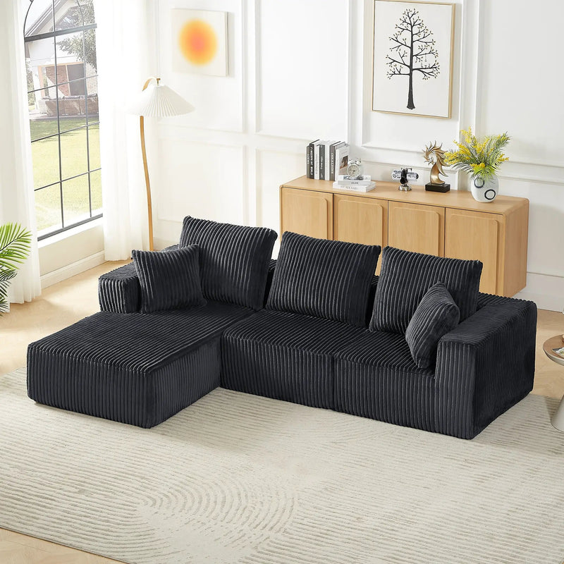 Modular Sectional Sofa - Modern Corduroy Cloud Couch by HouseOfZazla
