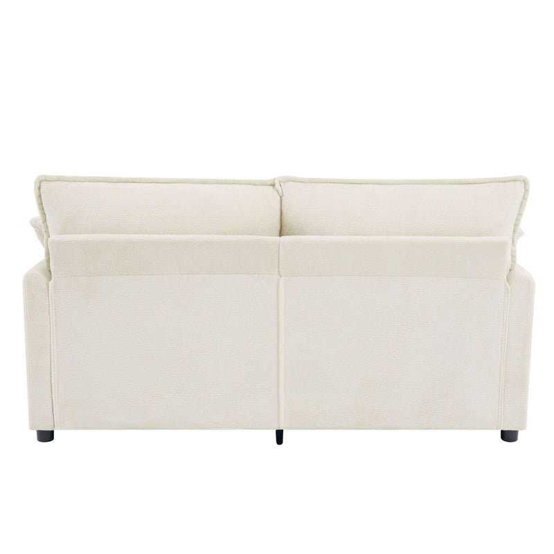Modern Loveseat Sofa, Upholstered Couch With Side Storage Pockets by HouseOfZazla