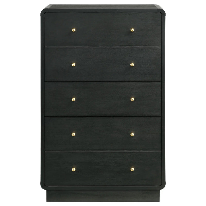 Cavelle 5-drawer Chest of Drawers Black by Unique Piece Furniture