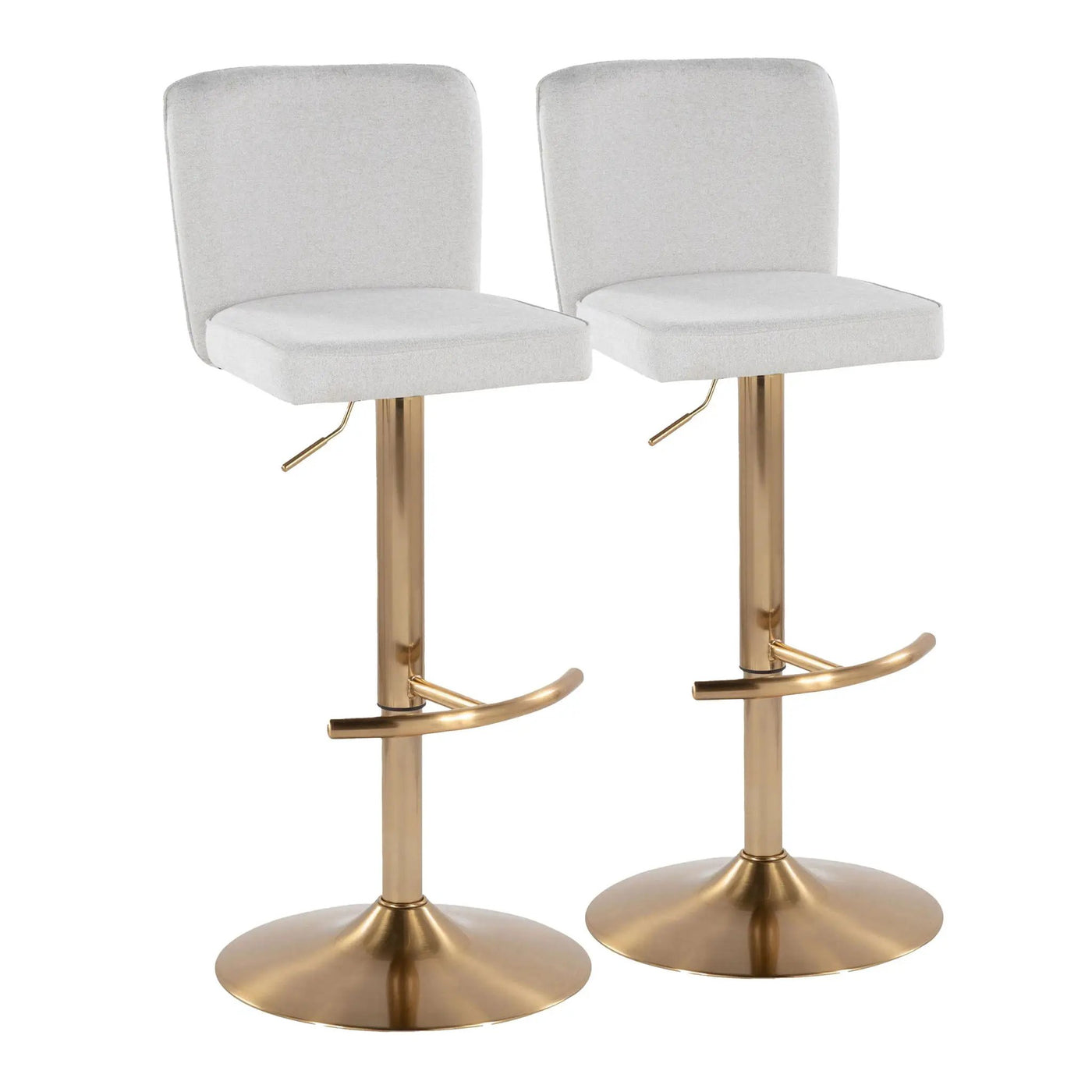 Henry - Contemporary Adjustable Barstool With Swivel With Rounded T Footrest (Set of 2) by HouseOfZazla