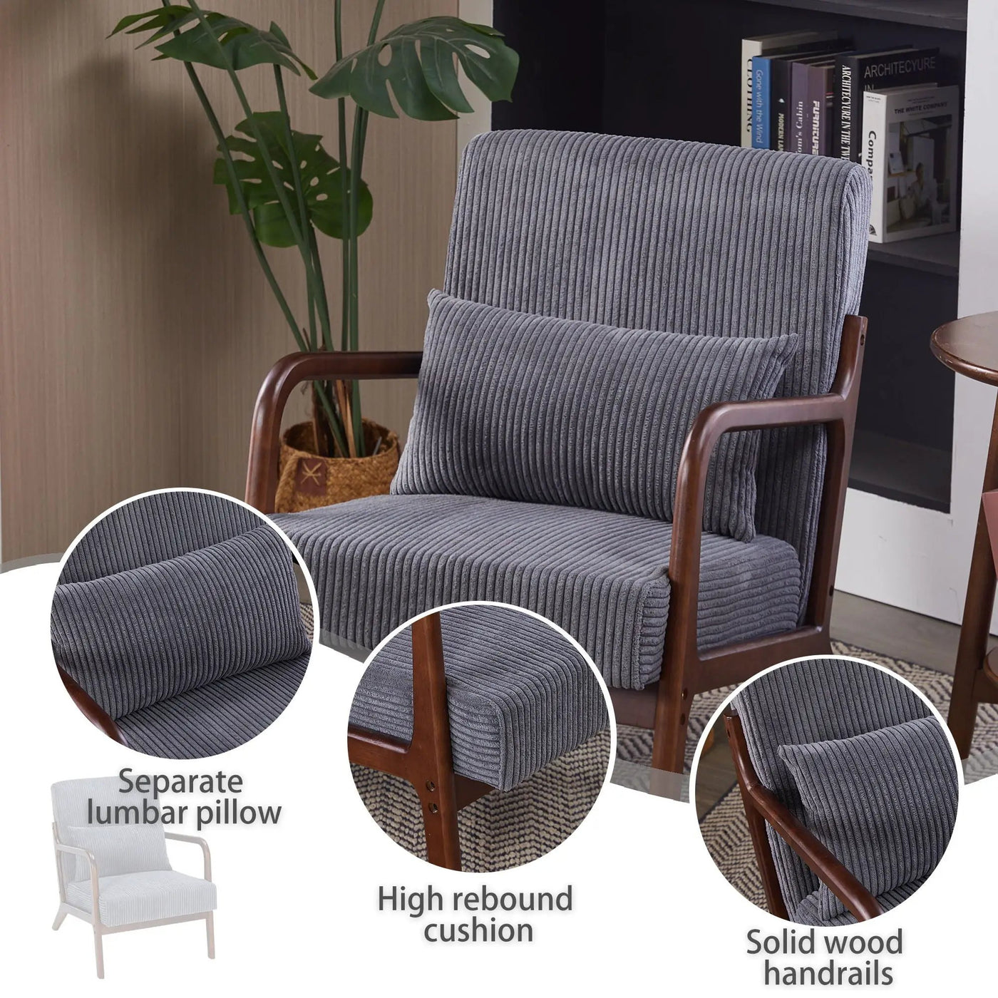Accent Chair With Pillow And Wood Frame by HouseOfZazla