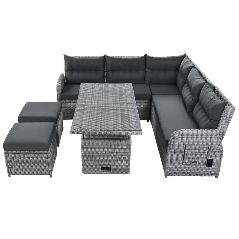 Outdoor Furniture Set Patio Rattan with Recliners and Tables by HouseOfZazla