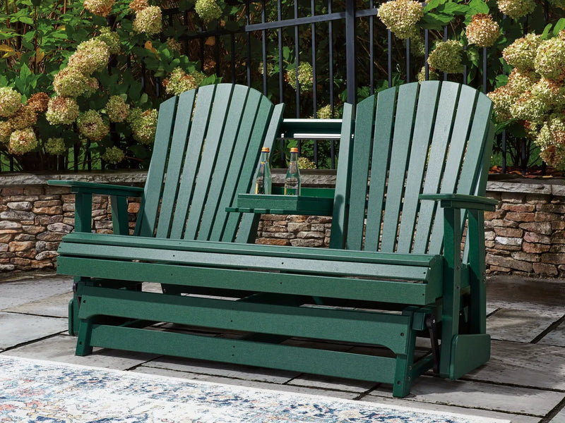 Shell Beach - Loveseat Glider - Green by Unique Piece Furniture