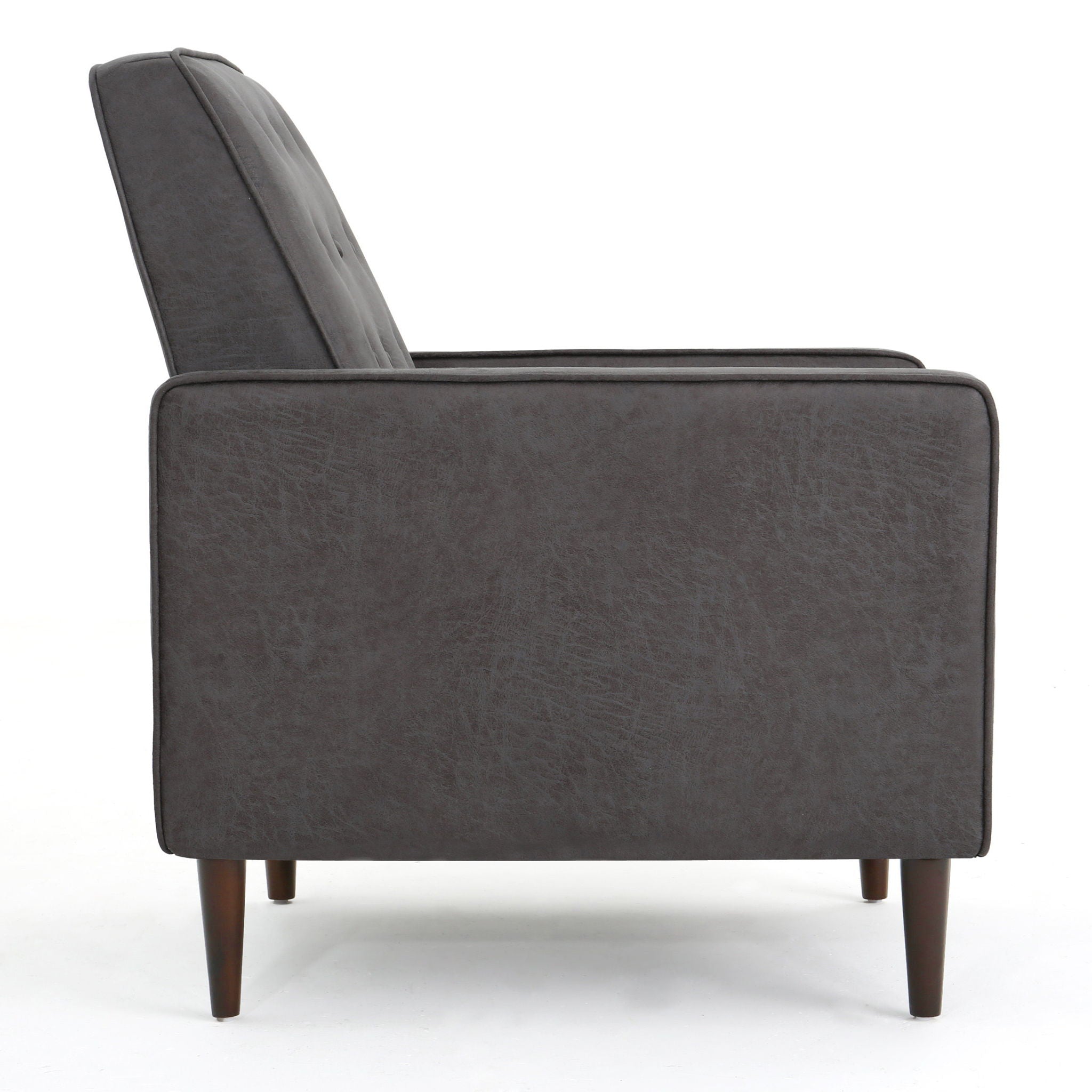 Macedonia - Mid Century Modern Button Tufted Fabric Recliner - Slate by HouseOfZazla