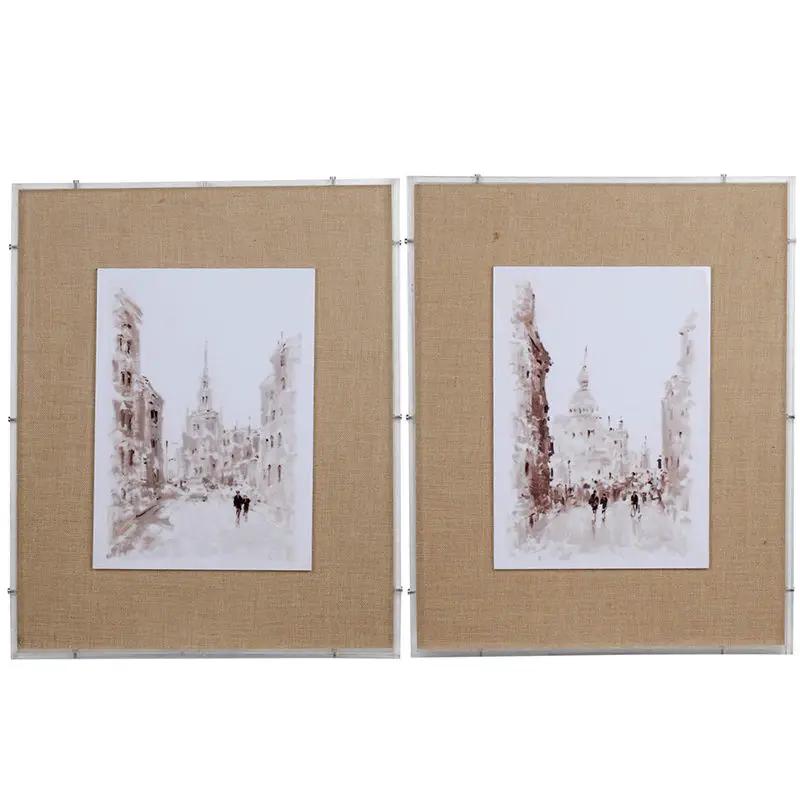 European Cities Watercolor Framed Prints (Set of 2) - Brown by HouseOfZazla