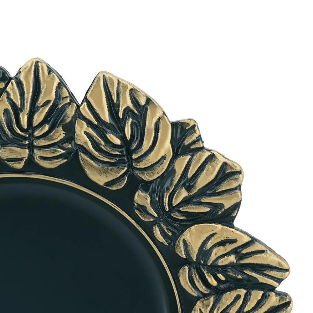 Plastic Charger Plate (Set of 8) - Blue / Gold by Unique Piece Furniture
