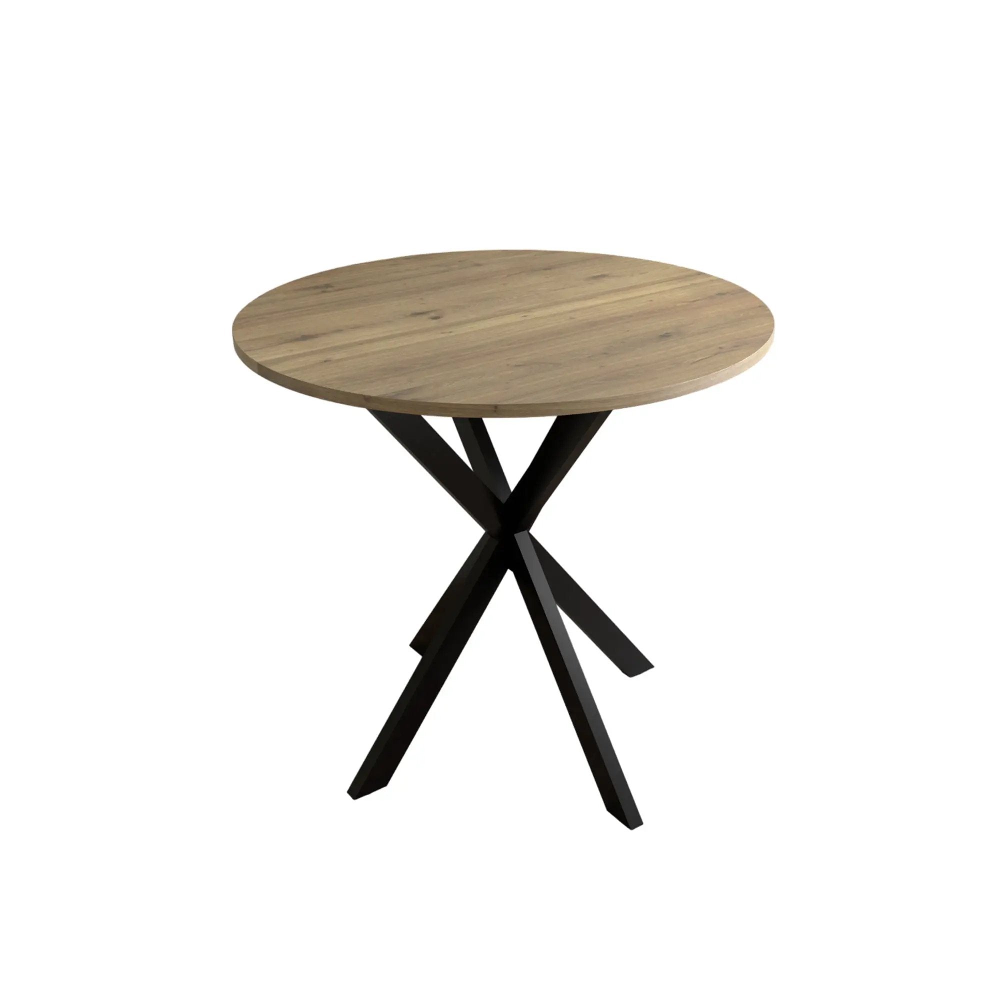 Round Dining Table For 2 - 4 People, Compact Kitchen Or Dining Room - Rustic Brown by Unique Piece Furniture