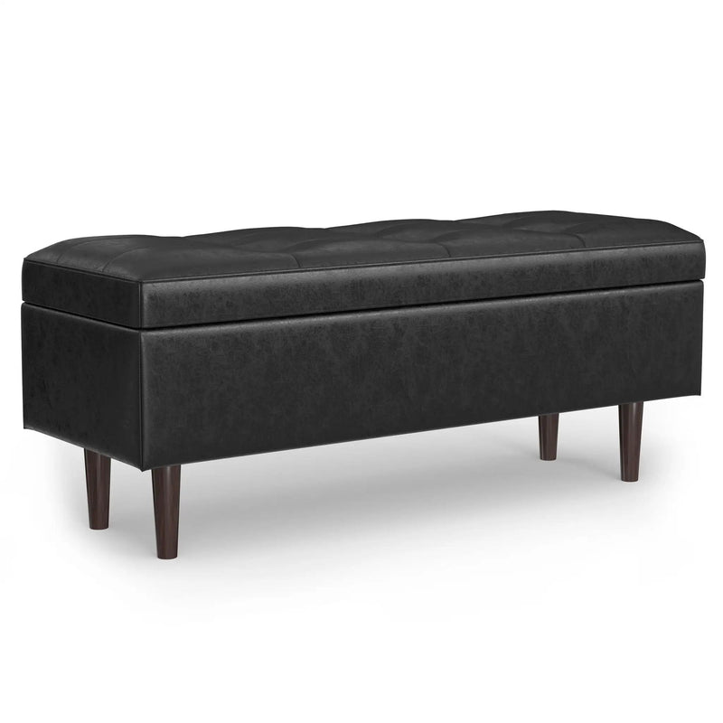 Shay - Large Square Coffee Table Storage Ottoman Mid-Century Style by Unique Piece Furniture