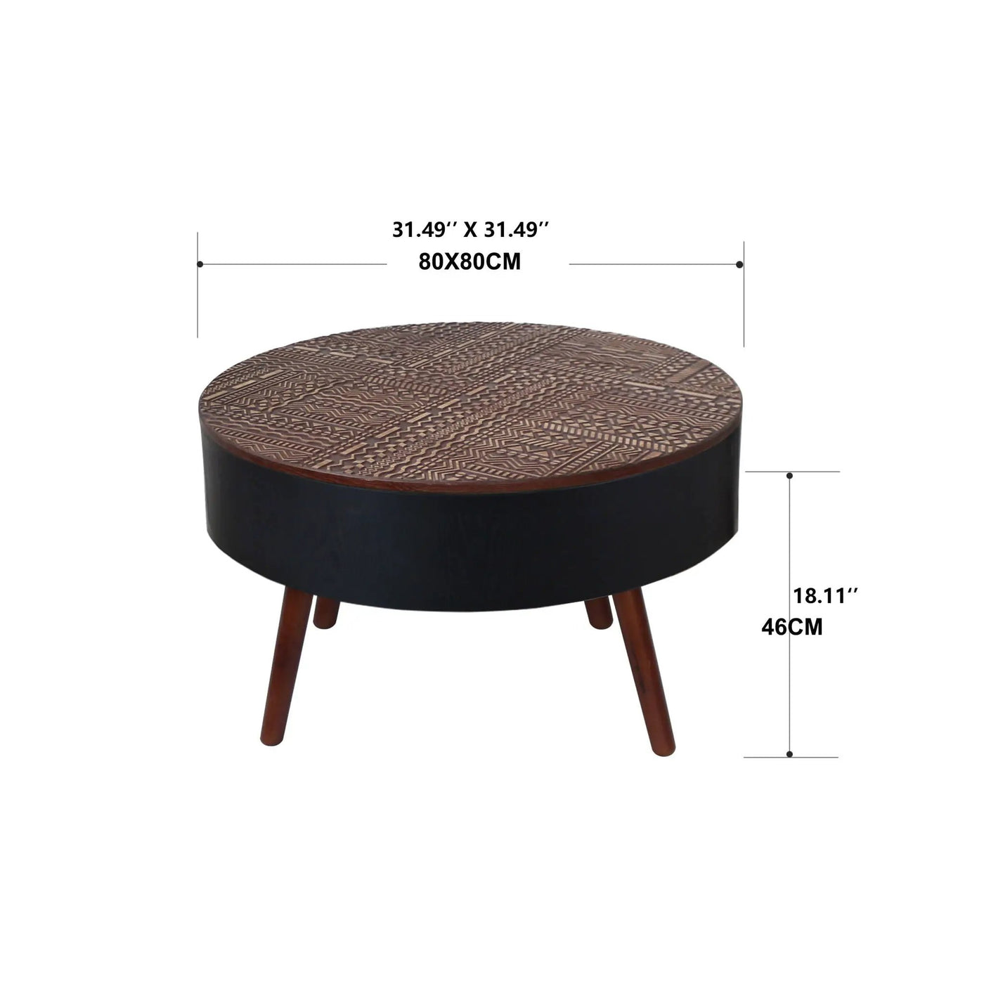 Round Coffee Table With Storage Function For Living Rooms by HouseOfZazla