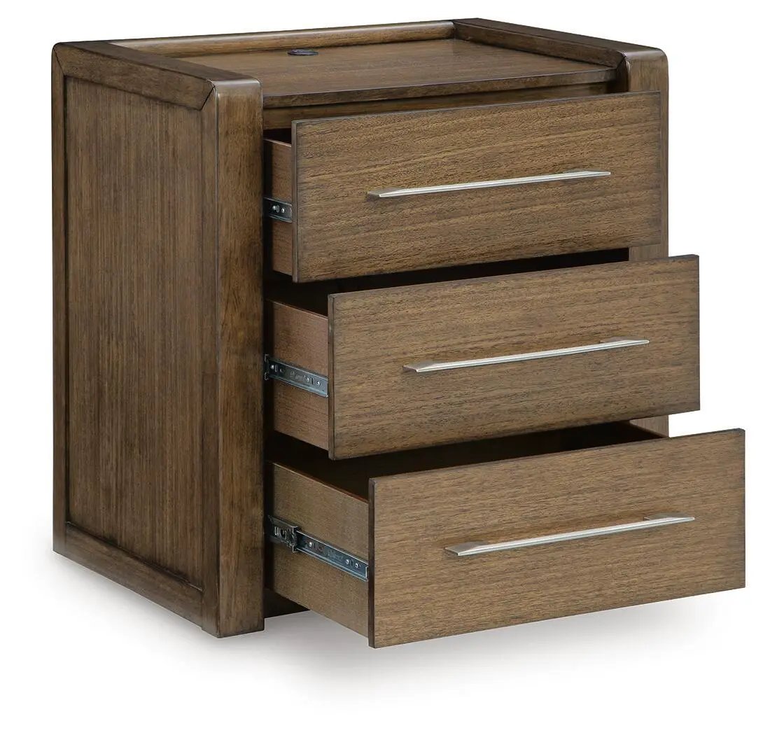 Marxmore - Three Drawer Night Stand - Brown by Unique Piece Furniture