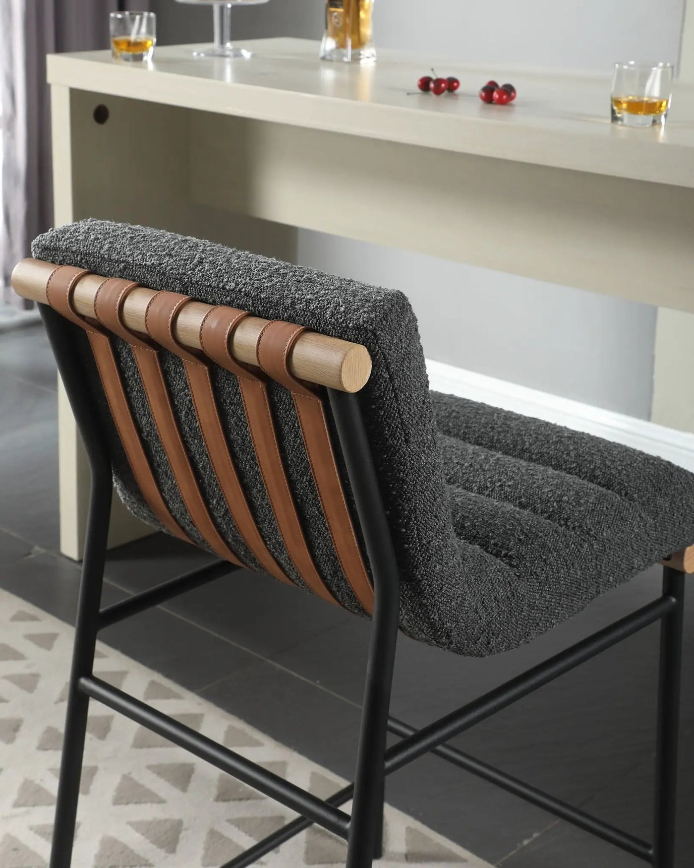 Lahni - 17" Boucle Fabric Counter Height Chair by HouseOfZazla