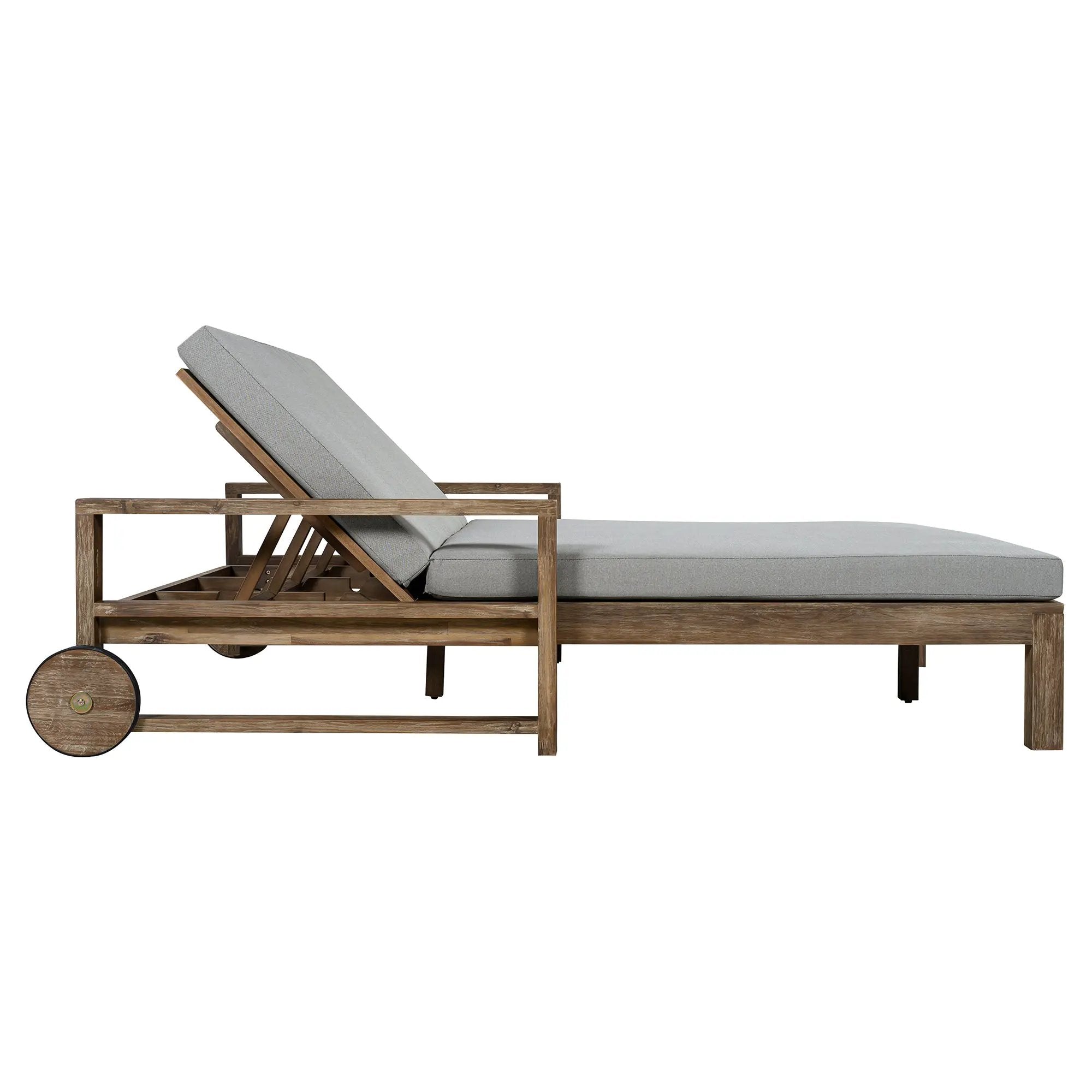 TREXM 1-Piece Farmhouse Wooden Outdoor Sunbed for 2 People by HouseOfZazla
