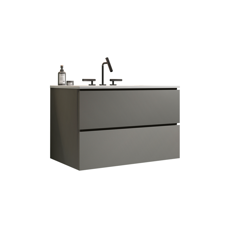 TIA 30" Wall Mount Space Grey Bathroom Vanity by HouseOfZazla