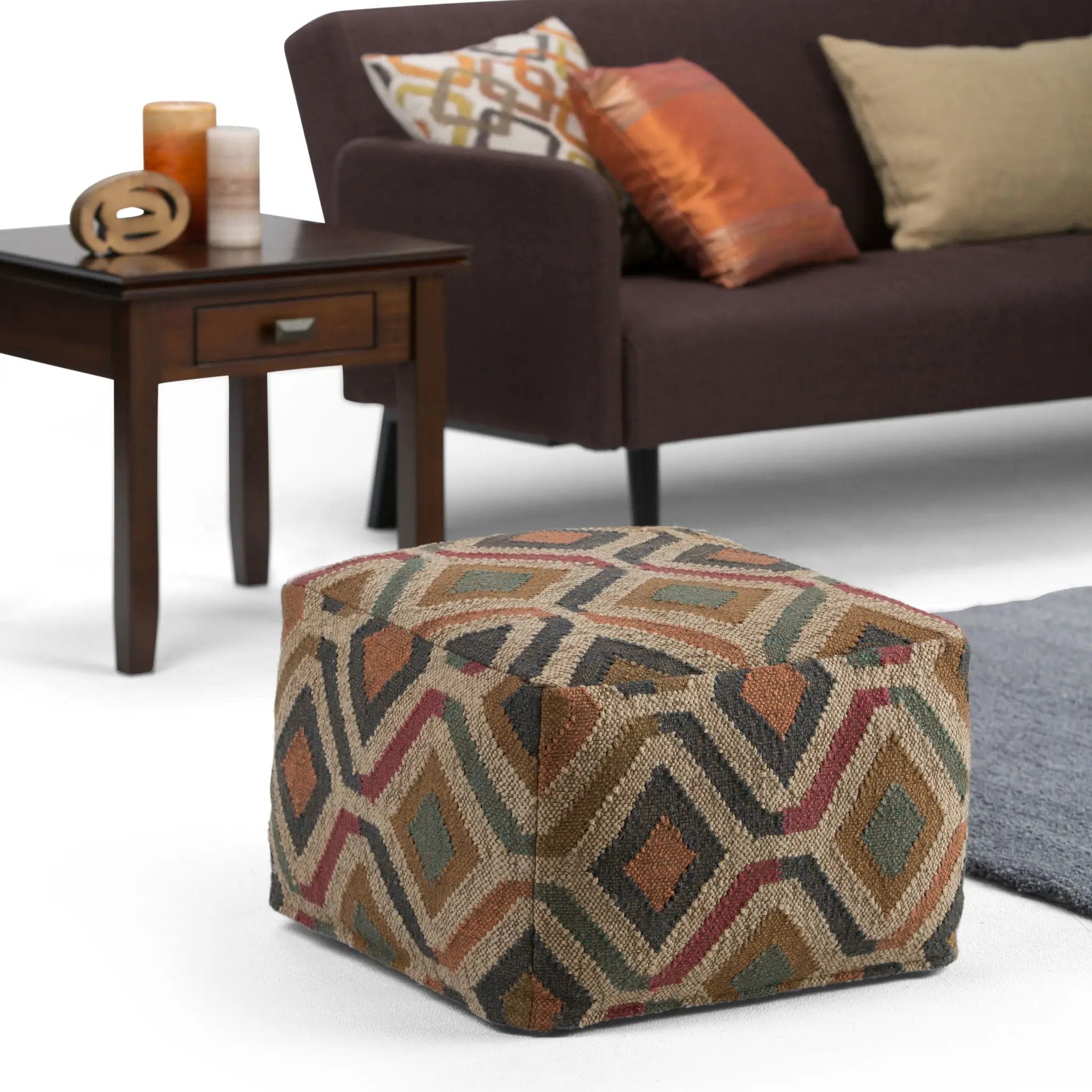 Johanna - Handcrafted Square Pouf by HouseOfZazla