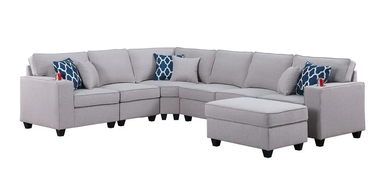 Cooper - Sectional Sofa With Ottomans And Cupholder by HouseOfZazla