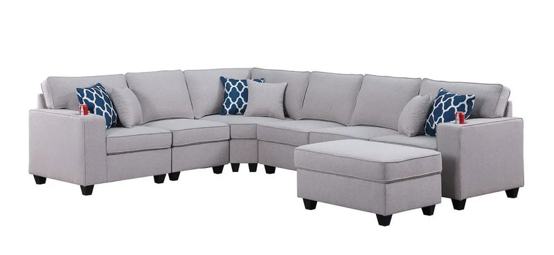 Cooper - Comfort Sectional Sofa With Ottomans And Cupholder by Unique Piece Furniture