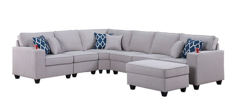 Cooper - Comfort Sectional Sofa With Ottomans And Cupholder by HouseOfZazla