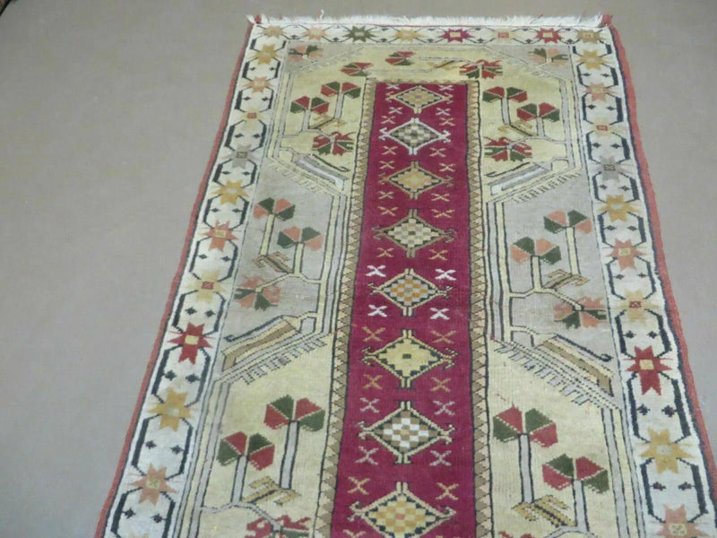 3' X 5' Vintage Handmade Turkish Turkey Oushak MILAS Wool Accent Rug Carpet Nice by Jewel Rugs