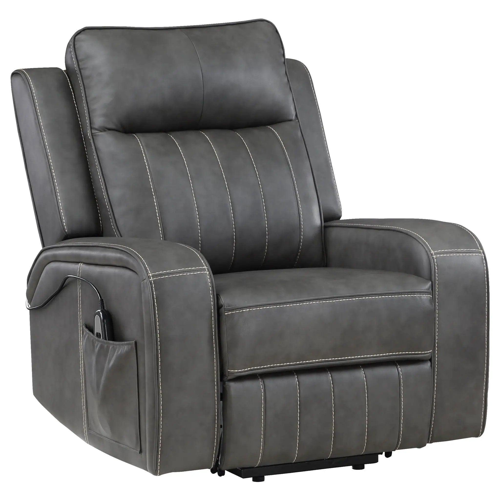Mckinley - Upholstered Power Lift Recliner Chair With Remote Control - Gray by Unique Piece Furniture