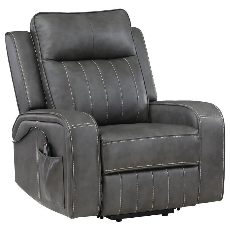 Mckinley - Upholstered Power Lift Recliner Chair With Remote Control - Gray by Unique Piece Furniture