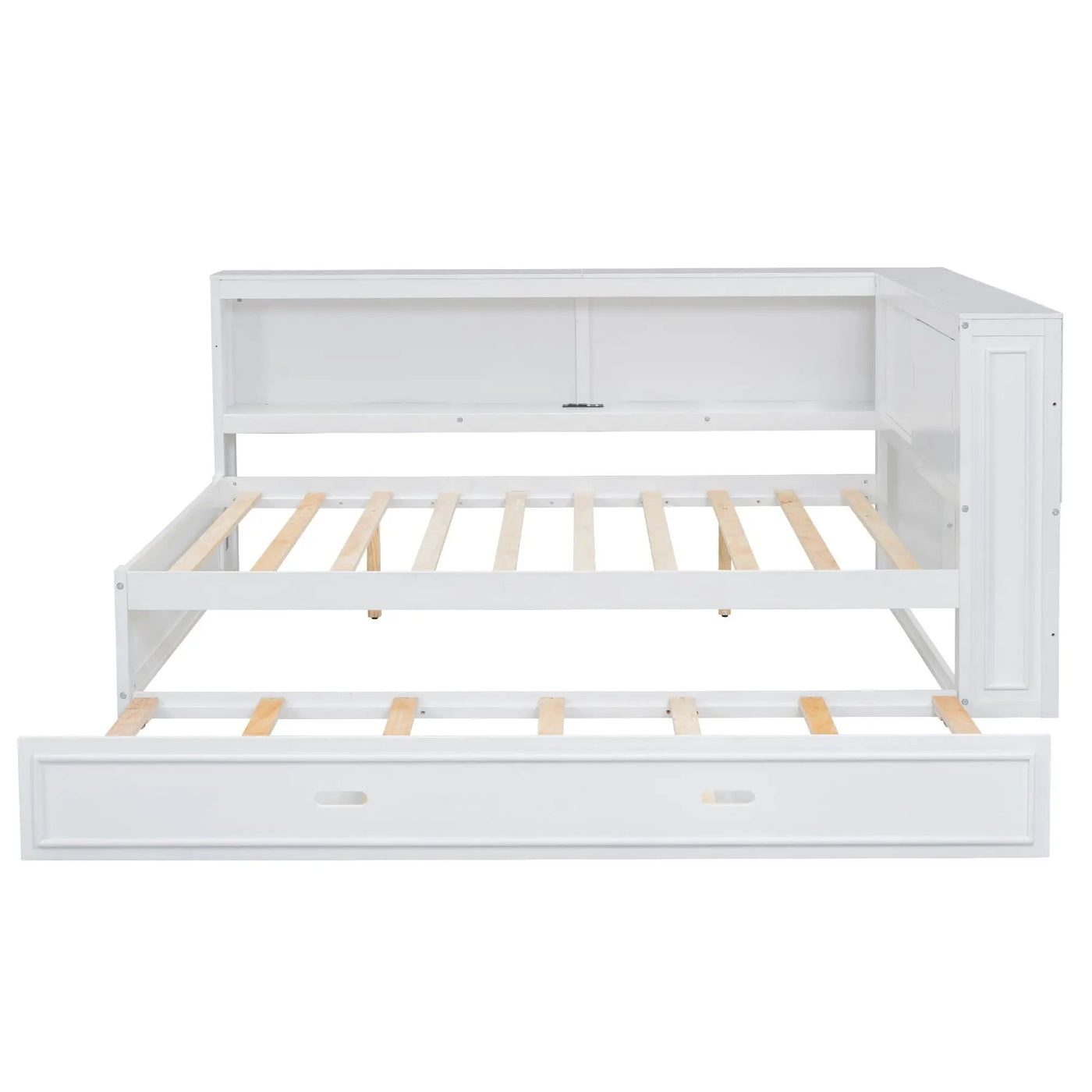 Daybed With Storage Shelves, LED, USB, And Trundle by HouseOfZazla