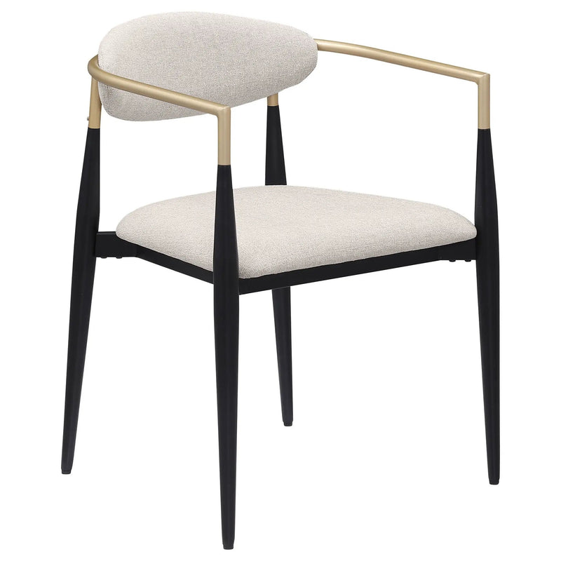 Bradbury Fabric Upholstered Dining Arm Chair Beige (Set of 2) by Unique Piece Furniture
