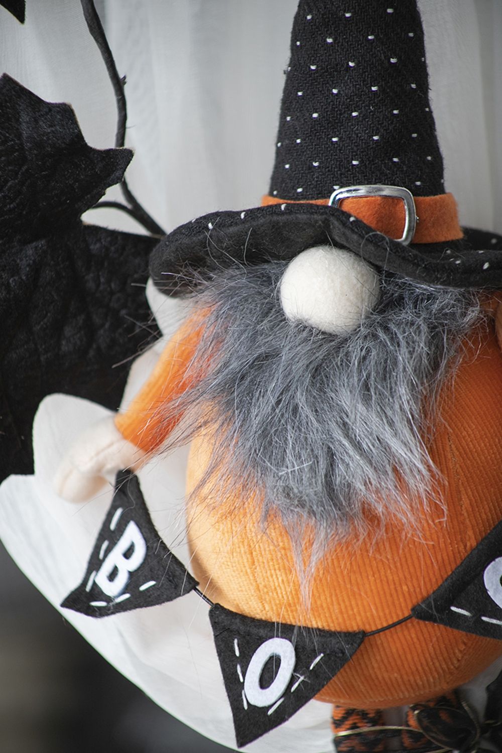 Standing Gnome With Gnome & Holding Banner, For Halloween Decor by HouseOfZazla