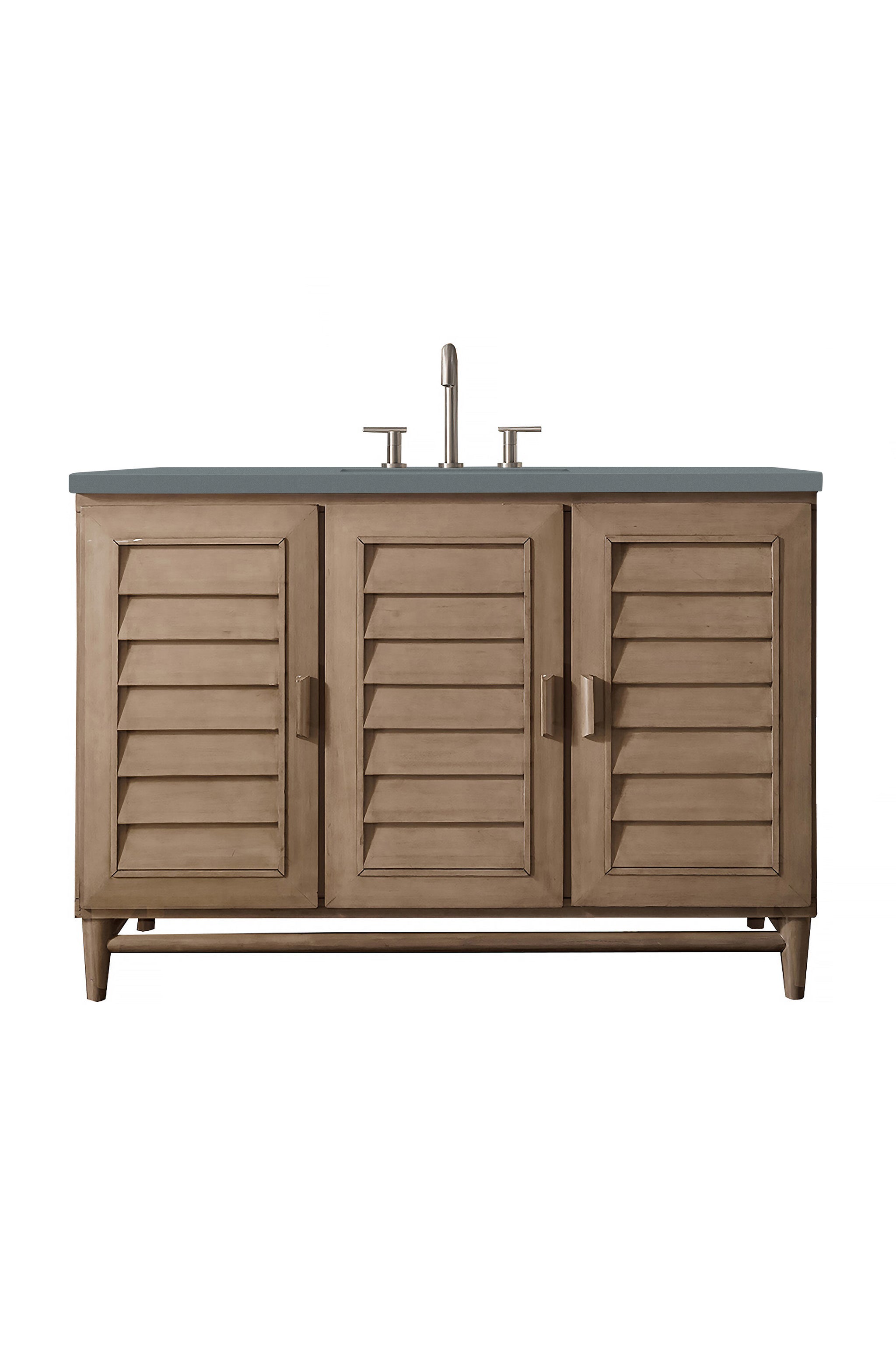 James Martin Portland 48" Single Bathroom Vanity, Whitewashed Walnut with Cala Blue countertop