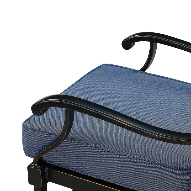 Pair of Black Aluminum Deep Seating Swivel Rocker Club Chairs with Cushions by Sharicks