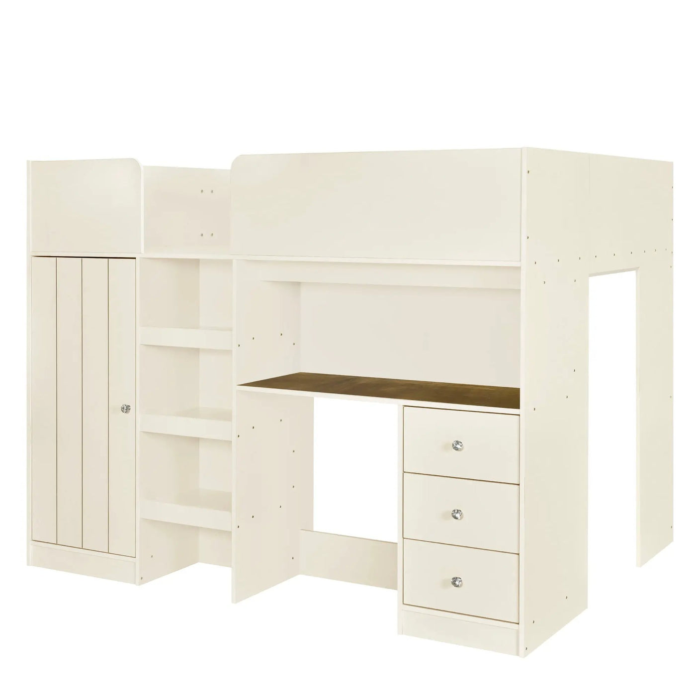 Loft Bed With Built In Wardrobe, Desk, Shelves, And Drawers by Unique Piece Furniture